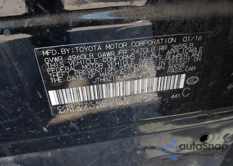 2016 Lexus Gs 350 z USA, uszkodzony, nr VIN JTHBZ1BLXGA003552